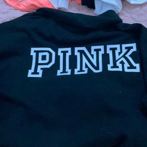 A pink sweater